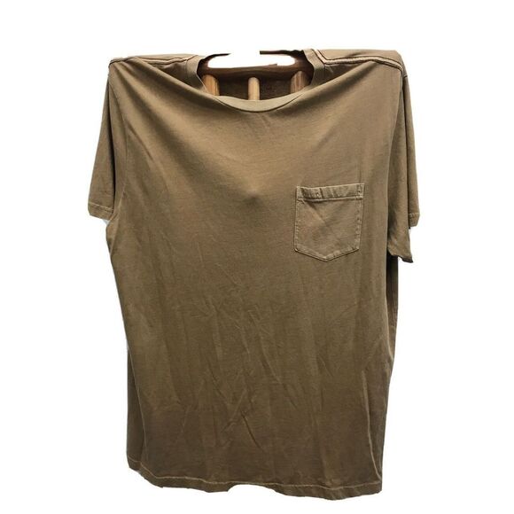 RVCA Shirt Men XXL Brown Pocket Tee Crew Neck Skate Surf Slim Fit Minimalist - Picture 1 of 9